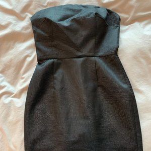 Strapless A-Line dress w/ shiny brush detail